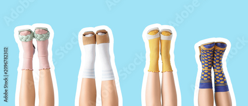 Four pairs of female legs w...