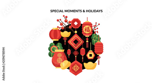 Chinese New Year Decorative Elements.