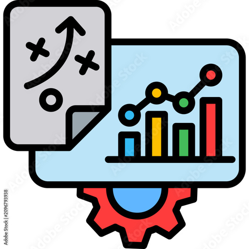 Growth Strategy lineal color icon