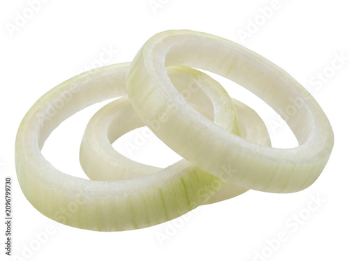 Fresh White Onion Rings Isolated on Transparent Background