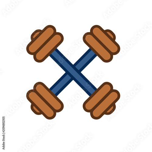 Two crossed dumbbells icon