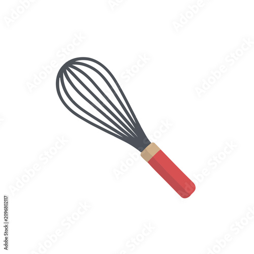 Whisk with red handle