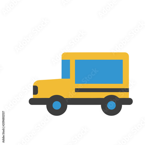 Yellow school bus icon