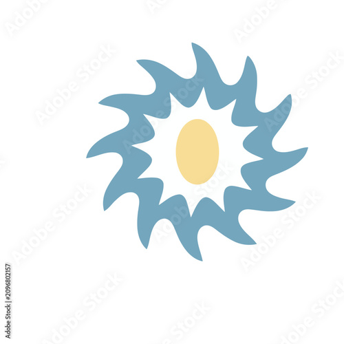 Abstract blue and yellow shape