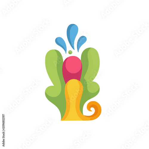 Abstract colorful organic shape with water splashes
