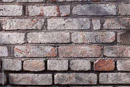 Textured white brick wall for seamless background. Vintage design element. Copy space. Retro wallpaper. Use for display products.