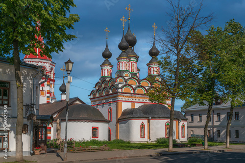 Lazarus Church of the Righteous Resurrection (Lazarevskaya Church) is an Orthodox church of the Vladimir Diocese of the Russian Orthodox Church on a sunny summer day, Suzdal, Vladimir region, Russia