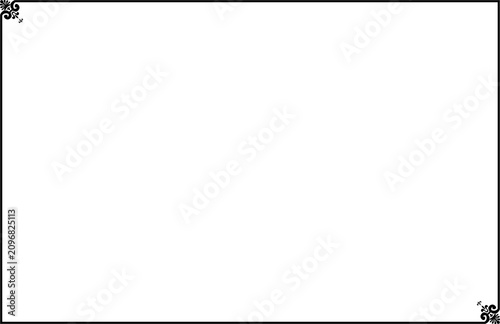 Elements of oriental frames. Black on white rectangle lines border chinese style. Design print for greeting cards, wedding invitations, restaurant menu, royal certificates. 16A
