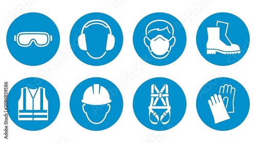 PPE mandatory icons for workplace safety and health personal protection