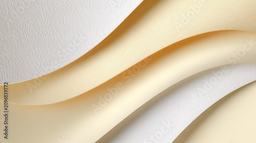 Abstract Background with Curved Yellow and White Paper Layers for Modern Design and Creative Projects