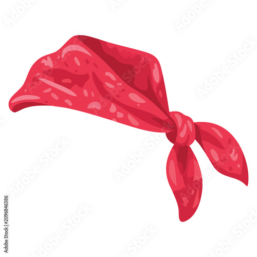 Bright red bandana vector clipart ideal for website postcards clothing style rock music and themed creative projects