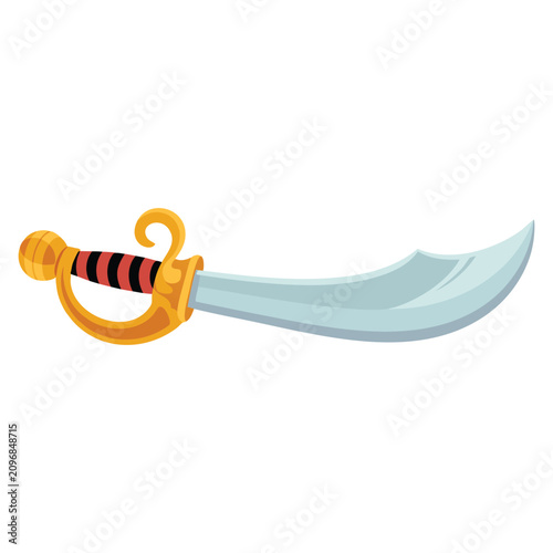 Cuadro en lienzo Children drawing pirate sword accessory illustration isolated on white backgroun