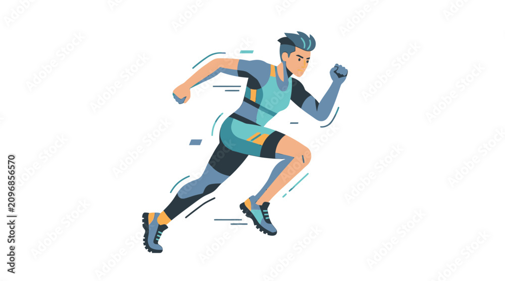 Obraz premium Dynamic Running Athlete Vector Icon