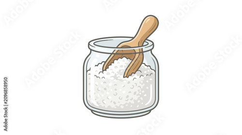 Tableau sur toile Salt in a glass jar.