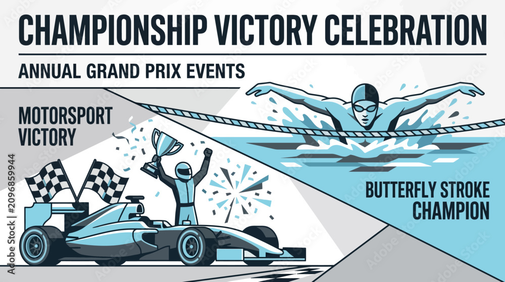 Obraz premium Championship Victory Celebration Grand Prix Swimming and Motorsport Triumph
