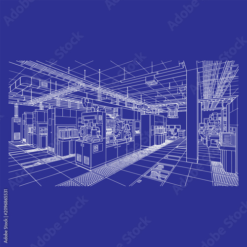 Photos Semiconductor Chip Manufacturing Plant Sketch Line Art, Microchip Fabrication Fa