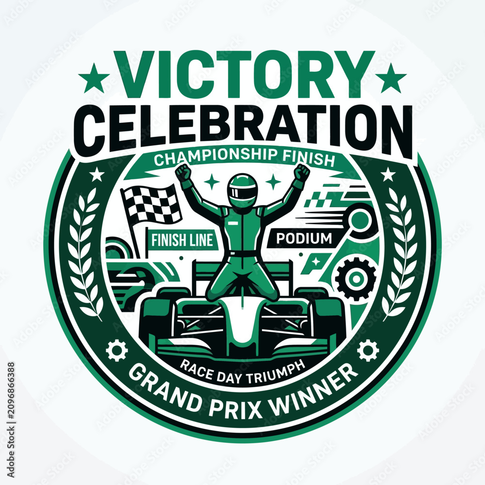 Obraz premium Champions Victory Celebration Grand Prix Winner Formula Racing Podium Triumph
