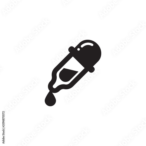 Dropper icon flat black silhouette on white background