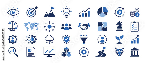 Minimalist line art icons set collection.