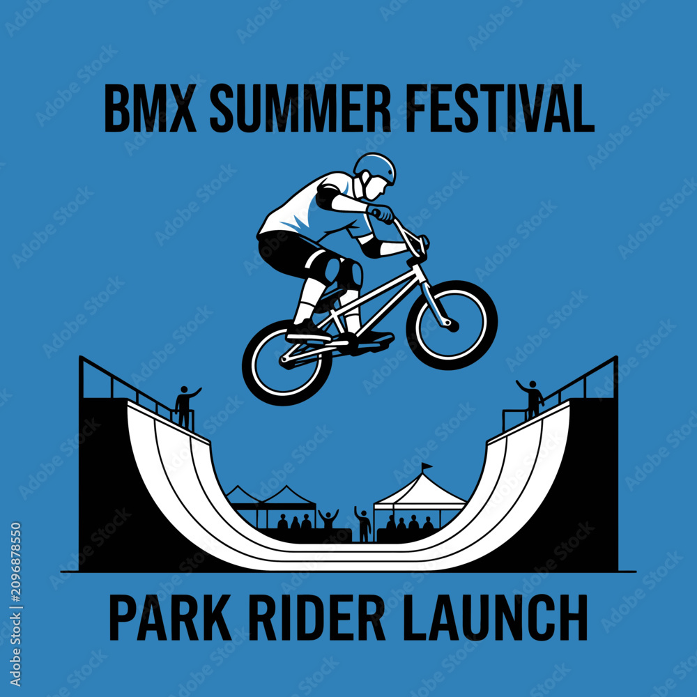 Obraz premium Bmx Summer Festival Park Rider Launch Action Extreme Sports Performance Event