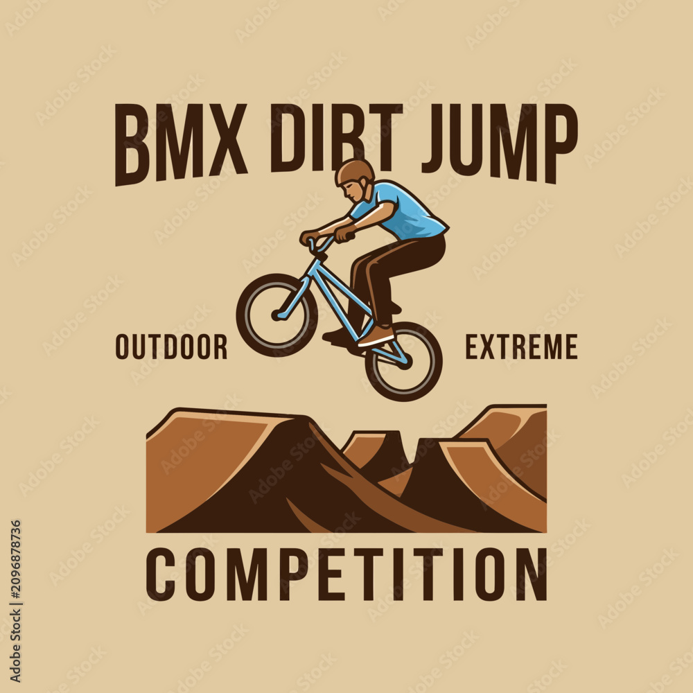 Obraz premium Bmx Dirt Jump Competition Outdoor Extreme Sport Illustration