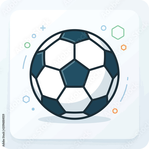 Professional Soccer Ball Vector Icon Illustration