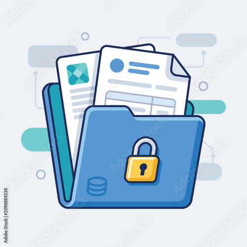 Secure Document Management Folder with Padlock for Data Protection