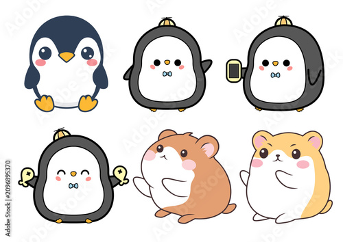 set of penguin cartoon