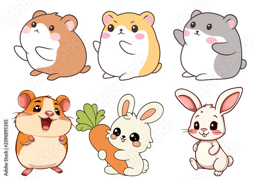 set of funny animals