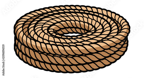Photos Coiled Rope on White Background Only