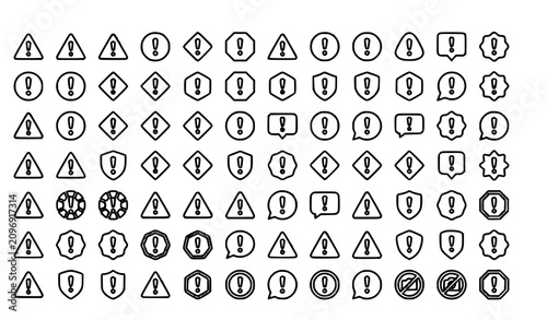 Cuadro en lienzo Editable Alert Warning Symbol Collection Exclamation Safety Outline Vector Icon