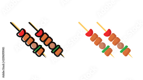Brochette icon set. for mobile concept and web design. vector illustration on white background
