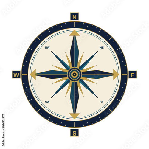 Photos Compass rose with cardinal and intercardinal directions