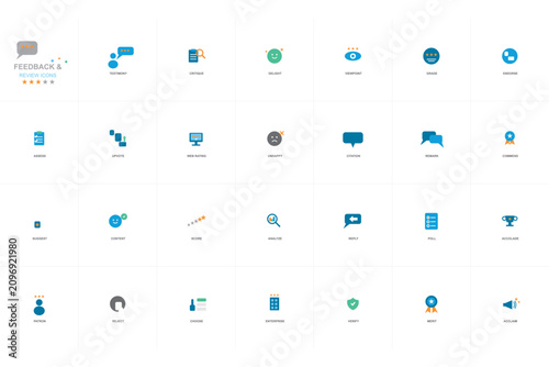Foto Set of flat design feedback and review icons