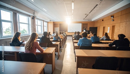 Modern conference room with diverse professionals in meeting.