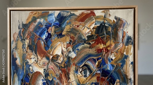 Abstract Expressionist Painting with Bold Brushstrokes and Rich Color Palette