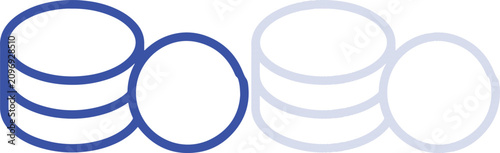 Foto A small neat stack of three circular coins representing basic financial savings