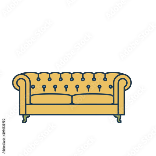 Yellow Chesterfield Sofa Illustration