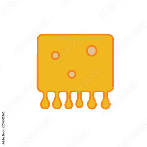 Yellow square with holes and dripping bottom
