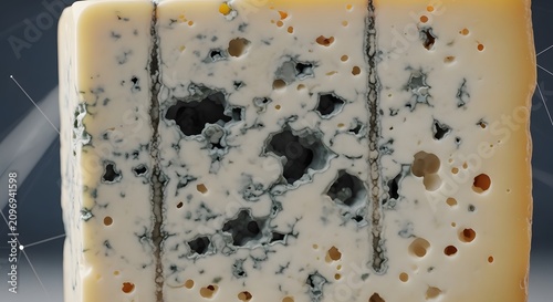 Macro texture close up of gourmet blue cheese block details