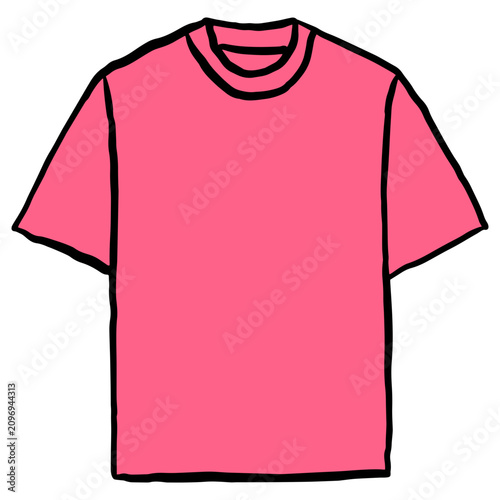 Pink Tshirt Drawing Cartoon Illustration Vector