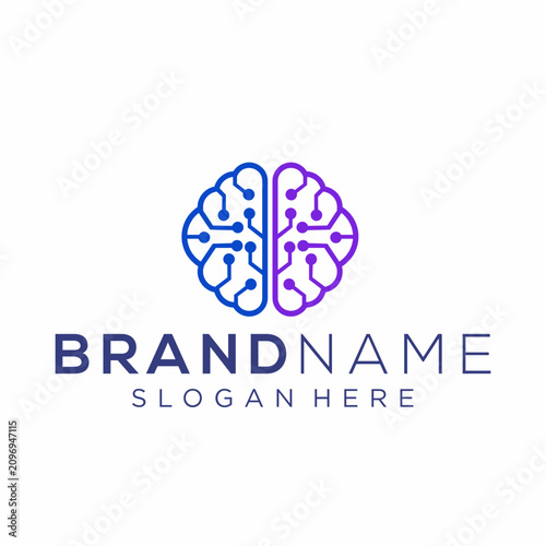 Brain Circuit Logo Vector