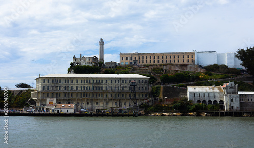 Alcatraz Island Prison and Lighthouse from San Francisco Bay