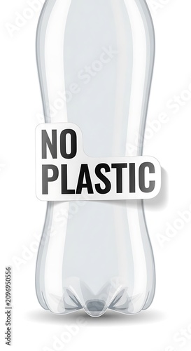 Eco friendly cotton tote bag with no plastic text.