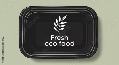Eco friendly fresh food leaf symbol on dark background.