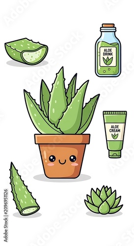 Eco friendly gardening supplies set with plant.