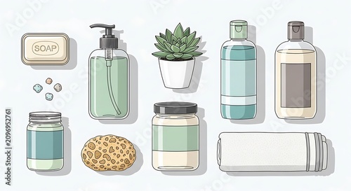 Eco friendly household cleaning products collection.