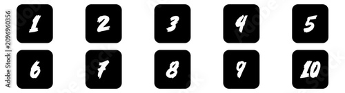 Bild auf Leinwand Bullet Point Number Icon Set 1 to 10 Square List Markers Flat UI Symbols Vector Illustration