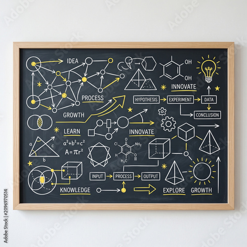 Abstract Geometric Learning Doodles on Blackboard