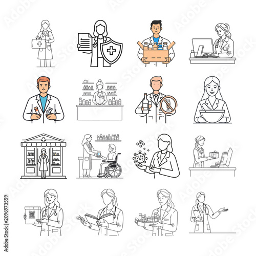 vector, outline, lineart, linework, icon, iconography, editable, scalable, svg, png, transparent, gradient, texture, backdrop, frame, layout, composition, monochrome, color, medical, clinic, pharmacy